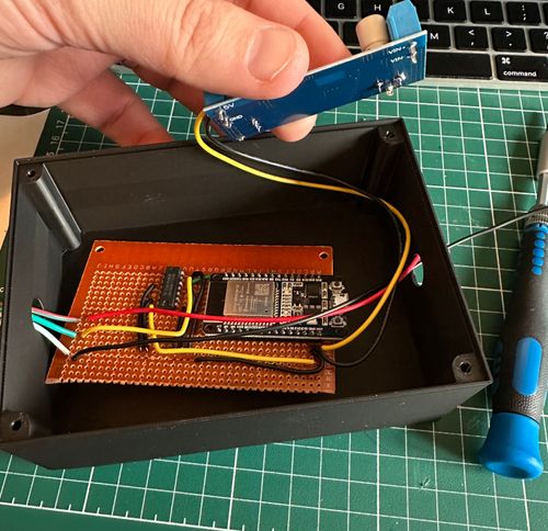 Circuit boards shown in project box